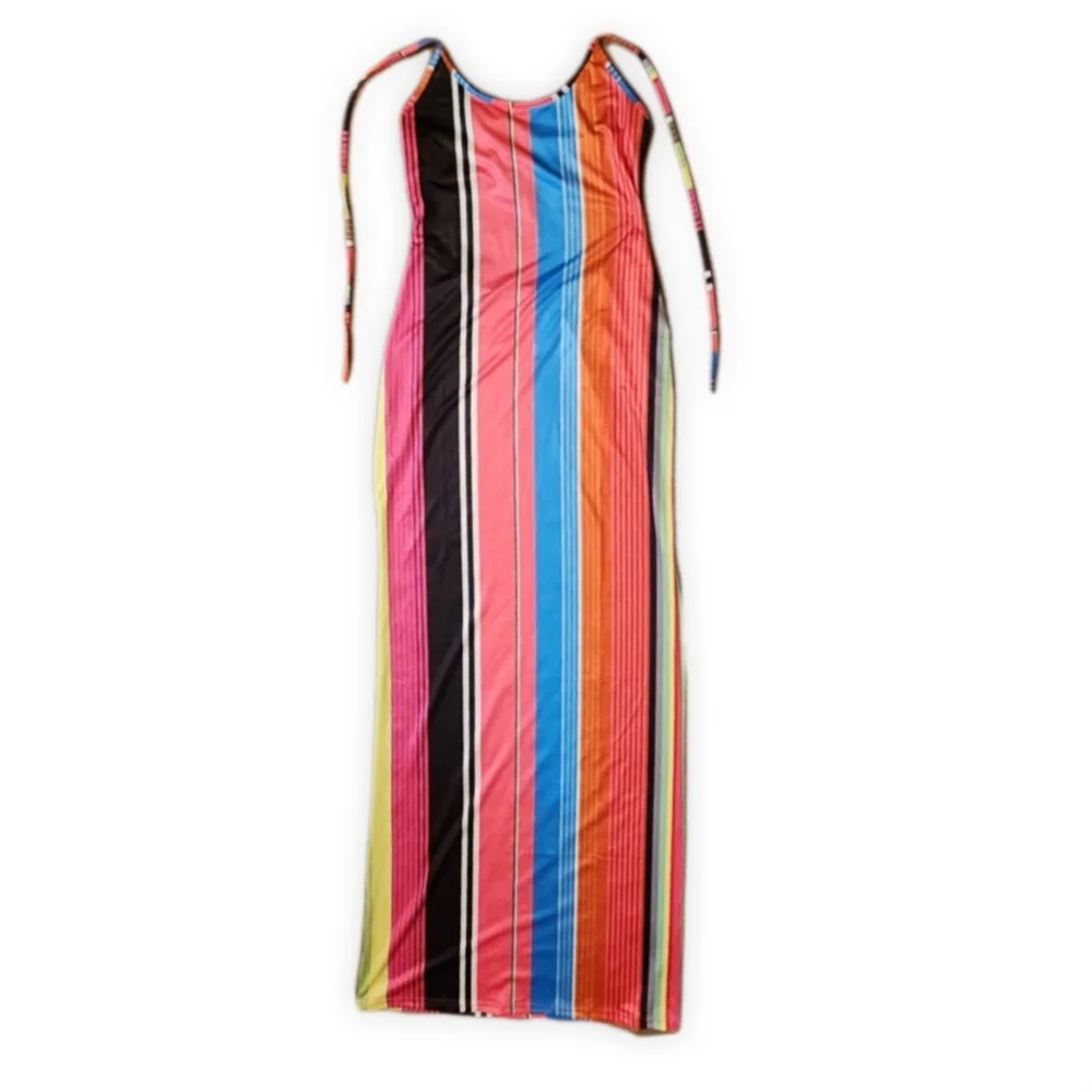 Full Strip Long Summer Dress - Picture 5 of 9